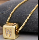 Initial Cube Necklace (W)